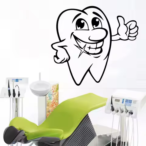 1 pc cool dental smile Dentistry Wall Sticker Self Adhesive Wall Decal Art Vinyl Stickers Wallpaper 