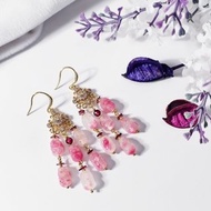 頂級 薔薇輝石 玫瑰石 櫻花雨 貔貅 紅石榴 招財 耳環 單品 禮物