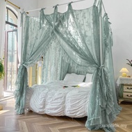 [IN Stock] French Princess Style New Style Floor Bracket Mosquito Net Household Bedroom Palace Three-Open Door High-End Bed Curtain Pattern Account 20