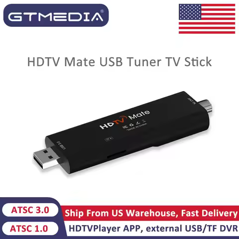 GTMEDIA HDTV Mate USB Tuner TV Stick ATSC3.0 ATSC1.0 Digital Terrestrial Signal QAM-B Works with HDT