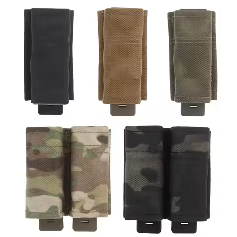 FAST 9MM Pistol Double Magazine Pouch Tactical MOLLE Mag Pouch Built-In Kydex Insert for GL M9 P226 