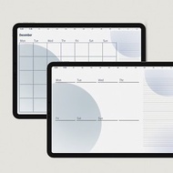 數位 【萬年月曆日記本】iPad電子模板 | 自填式 | 萬年筆記