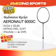 (READY STOCK) Aeronaut 6000C 3UG6 Badminton Racquet Unstrung (Free String & Grip & Cover Bag) - 3U 5