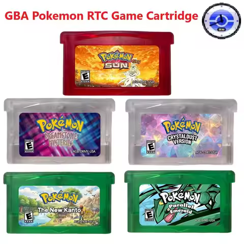 GBA RTC Pokemon Dreamstone Mysteries,Crystal Dust English Game Cartridge , GBA Flash Game Cartridge,
