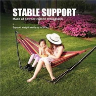 Buaian gantung Hammock outdoor set with stand portable camping hiking folding canvas breathable gard