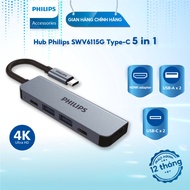Philips SWV6115G 5 In 1 USB Type C (Thunderbolt 3) to HDMI + USB-A * 2 + USB-C *2 (PD) Adapter Hub