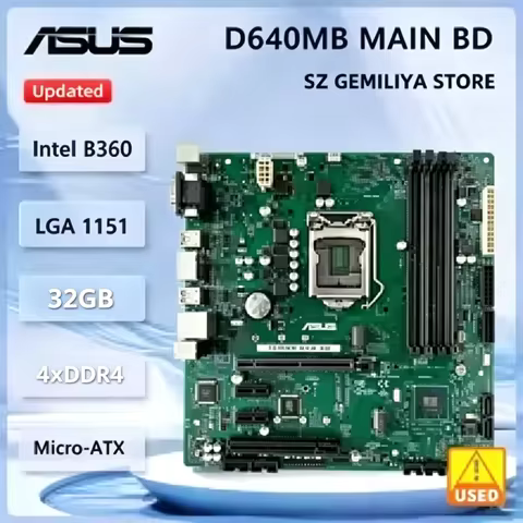 ASUS D641MD MAIN BD Motherboard Intel B360 LGA 1151 DDR4 32GB Micro-ATX support Core i7-8700 i7-9700