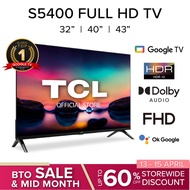 New | TCL S5400 Full HD Google TV 32 40 43 inch | LED Smart TV | Dolby Audio | HRD 10 | Metallic Bezel-less