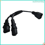 WU 3Pin IEC320 C20 Male Port to IEC320-C13+C13 Female Adapter Cord Y-splitter Cable