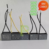 Bm CBB61 Fan Start Capacitor 1.0 uf 1.2 uf 1.5 uf 2.0 uf 2.5 uf