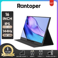 Rantoper 144Hz 2K 16-inch Portable Monitor/IPS HD Gaming Monitor/100%SRGB/For Switch, XBOX, PS4, Mob