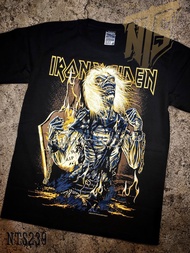 NTS 239 Iron maiden  ROCK เสื้อยืด เสื้อวง เสื้อดำ สกรีนลายอย่างดี ผ้าหนานุ่ม ไม่หดไม่ย้วย NTS T SHIRT S M L XL XXL