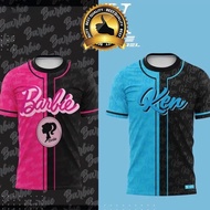 2023 Men's and Women's Short sleeved Barbie Vintage Collar Jersey Ken Barbie Doll Fashion Original S