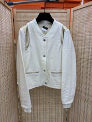 🧥Chanel White Linen Jacket Size 34 香奈兒 白色亞麻外套，棒球服 34碼