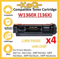 4x W1360X 1360X Compatible Toner Cartridge with Chip for M211d M211dw MFP M236d MFP M236dw MFP M236s