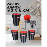 [3 & 6 Pcs] Plastic Japanese Ramen Glass Drinking Glass / Ling Ling Ling Japanese Plastic Glass