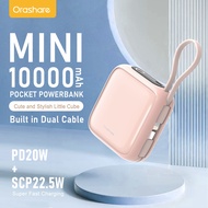 Orashare PCM10  Powerbank 10000/20000mAh Built In Dual Cable 22.5W Fast Charge Mini Powerbank PD20W