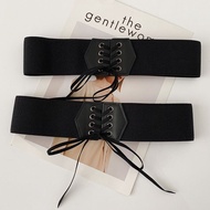 VENDI - Belt RubberWanita Belt Black Waistband Pin "Strap" Belt Woman