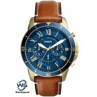 Fossil FS5268 Grant Blue Dial Mens Chronograph Leather Men's Watch