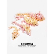 3D Printing Sakura Dragon Macaron Pink Gradient Color 3D Printing Toy 3D Printing Dragon Joint Movab