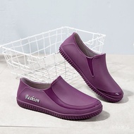 NEW🧨QM Waterproof Shoes Women's Rain Boots Women's Rain Boots Rubber Shoes Spring and Summer Shallow Mouth Shoe Cover We
