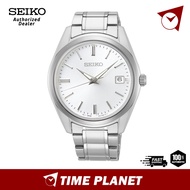 [Official Warranty] Seiko SUR307P1 Quartz Silver Dial Sapphire Crystal Glass Silver-Tone Stainless Steel Men Watch