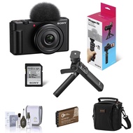 Sony ZV-1F Vlogging Camera, Black Bundle with ACCVC1 Vlogger Accessory Kit, Extra Battery, Shoulder 
