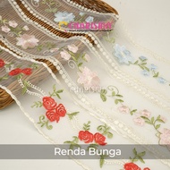 Charisma FR JZ Embroidered Lace - Embroidered Center Lace 9cm Wide/ Price Per Yard (90cm)