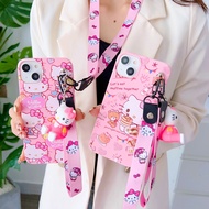 Huawei Mate 20 20 Lite 10 Lite Huawei P20 P20 Lite P20 Pro P30 P30 Pro P30 Lite P40 Lite Cartoon Lovely Hello Kitty Phone Case Soft Cover with Doll and Long Short Lanyard
