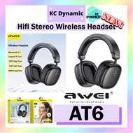 Awei AT6 Stereo Wireless Headset Over Ear Bluetooth Headset Bluetooth 5.3 Sport Headphone Awei Wireless Headphone