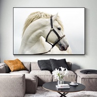 ภาพวาดผ้าใบม้าขาว-โปสเตอร์ศิลปะผนังสัตว์สมัยใหม่-รูปภาพสำหรับตกแต่งบ้านห้องนั่งเล่น-Cuadros ขนาดใหญ่-ไม่รวมกรอบ