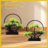 GUSTAVA Artificial Potted Pine Tree, Pine Tree Branches Plant Leaves Plastic Flowers,  Plastic Fake 