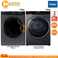 [Combo] Haier Inverter Front Load Washer 12KG HW120-BP14959S8 + Haier Inverter Heatpump Dryer 12KG H