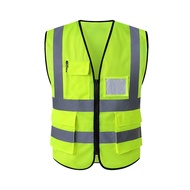 High Visibility Reflective Safety Vest Work Reflective Vest Multi Pockets Workwear Safety Waistcoat 