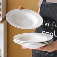 Household Design Straw Hat Plate Retro Pasta Plate Salad Plate High-value Shallow Soup Plate Nordic 