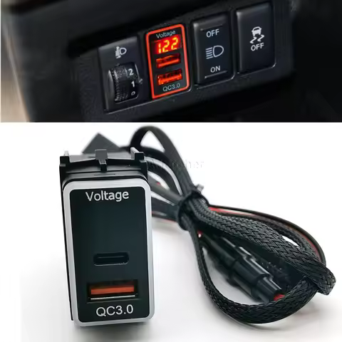Dual QC3.0 Charger Fast Charger Type-C PD USB Charger Interface Socket Adapter For Nissan Patrol Y62