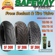 ▨SAFEWAY TIRE FOR AEROX TIRE TUBELESS 8PLY RATING( free sealant  and  pito)
