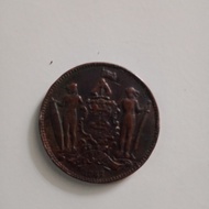uang kuno tahun 1887 one cent British nort Borneo 