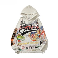 W&ME RAFF PULLOVER HOODIE Murakami Takashi Graffiti Hoodie เสื้อกันหนาวผู้ชาย