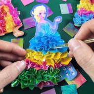 Princess Elsa Poke Fun Girl diy Hand-Painted Elsa Children Frozen Elsa Skirt Dress-Up Toys