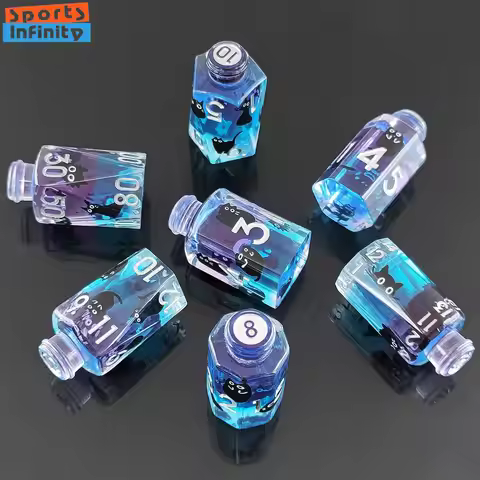 7pcs/set Floral Resin Potion Bottle Digital Dice DND TRPG Board Game Dice Set Role-Playing COC Cthul