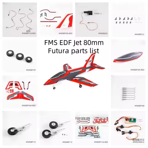 FMS EDF Jet 80mm Futura V3 Parts Component Motor Decal sheet Cockpit Front Landing Gear System Wheet