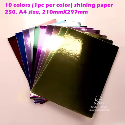 DUOFEN craft paper shining color golden gilded mirror suface A4 250g for DIY papercraft projects Scr