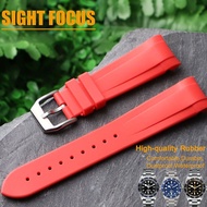 สายนาฬิกาข้อมือยางปลายโค้ง22มม. สำหรับ Tudor Black BayPelagos WatchbandBlack Bay GMTBlack Bay Chrono