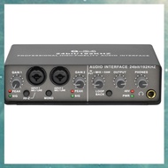 (OAKF) Professional 24Bit 192KHz Audio Interface 2 Input Sound Card for Electric Guitar Loopback Ext