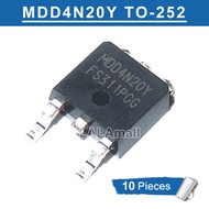 10Pcs MDD4N20 MDD4N20Y TO-252 MDD4N20YRH 4N20 TO252 SMD N-Channel 200V/3A MOSFET ทรานซิสเตอร์ใหม่แบบดั้งเดิม