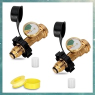 Fit POL Propane Tank Adapter with Gauge Converts POL LP Tank Service Valve to QCC1 / Type 1for RV B