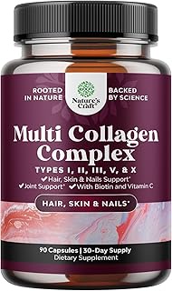 Advanced Multi Collagen Peptides Pills - Biotin and Collagen Supplement with BioPerine and Hair Skin and Nails Vitamins for Women and Men - Multi Collagen Pills for Women with Types Type 1 2 3 5 &amp; X