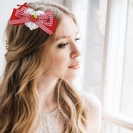 Crazy 2Pcs Charming Sweet Hair Clip With Tartan Bowknot Design For Girls And Women