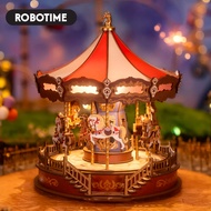 [Local Stock] Robotime-ROKR 3D Wooden Puzzle Adult Puzzle Birthday Gift Classic Carousel AMC01